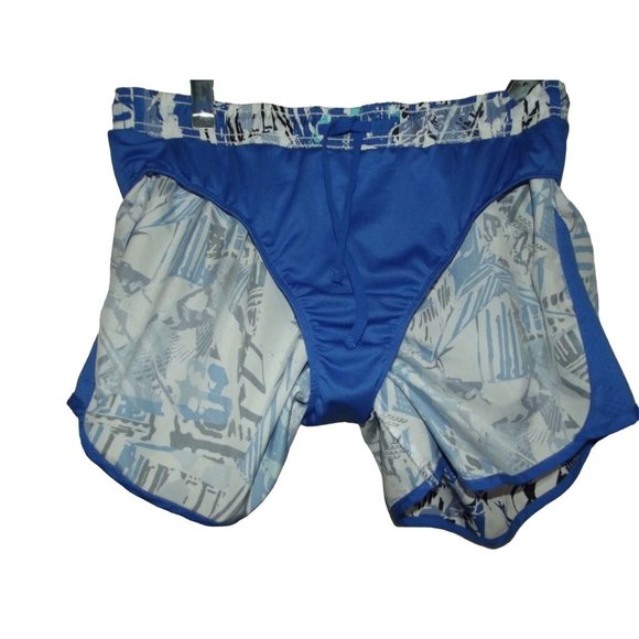 Danskin Now Small Blue White Lined Track Running Shorts athletic pocket brief - Picture 6 of 9